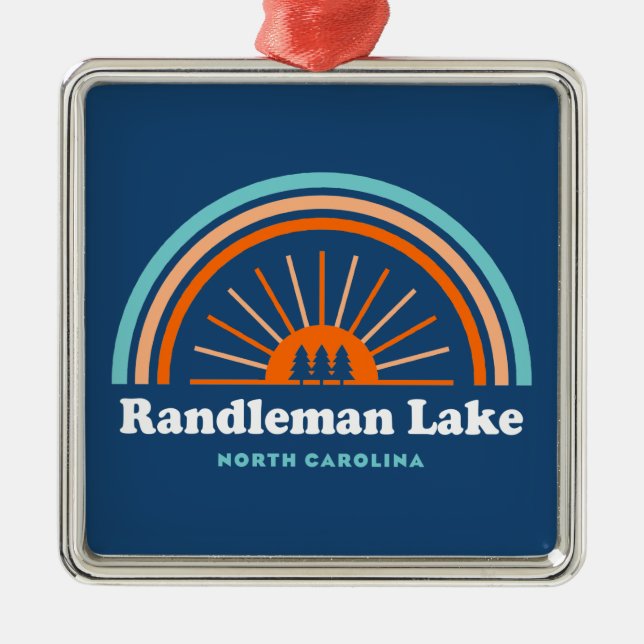 Randleman Lake North Carolina Rainbow Ornament Aus Metall (Vorne)