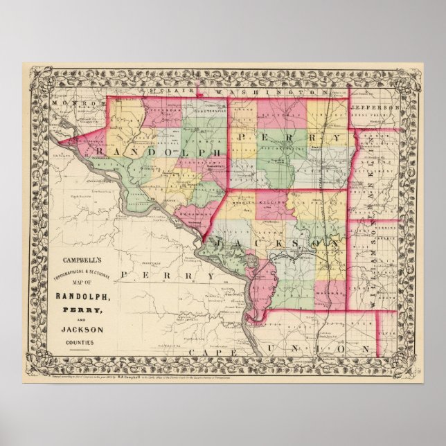 Randolph, Perry, Jackson Landkreis Poster (Vorne)