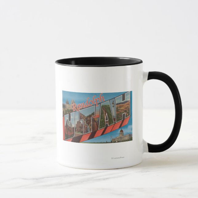 Randolph, Utah - Große Buchstabenszenen Tasse (Rechts)