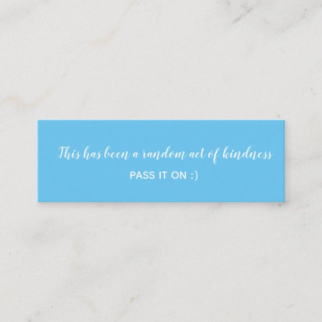 Random Act of Kindness Blue White Minimal Mini Visitenkarte (Vorderseite)