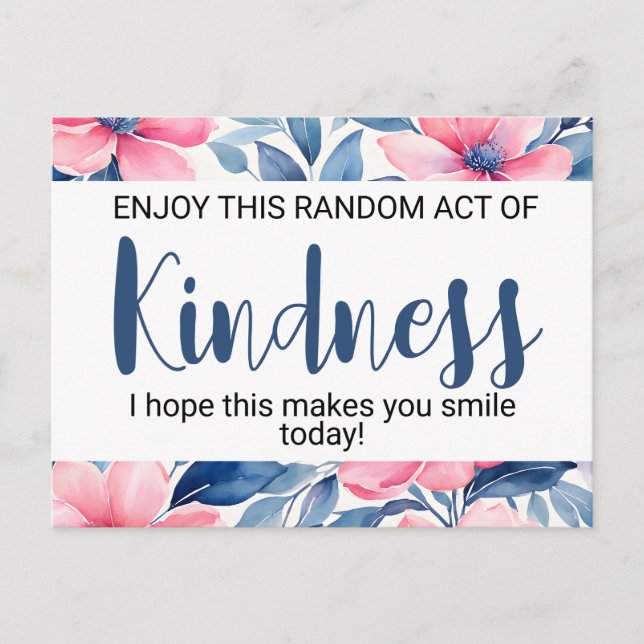 Random Act of Kindness" Motivierend Postkarte (Vorderseite)