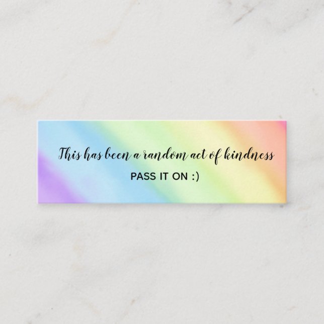 Random Act of Kindness Rainbow Gradient Ombré  Mini Visitenkarte (Vorderseite)
