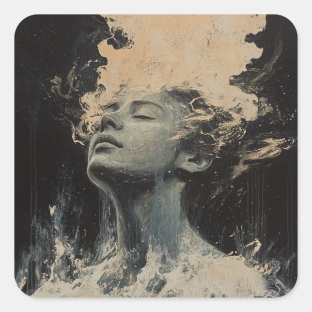 Random Art My Cat Made Quadratischer Aufkleber (Vorderseite)