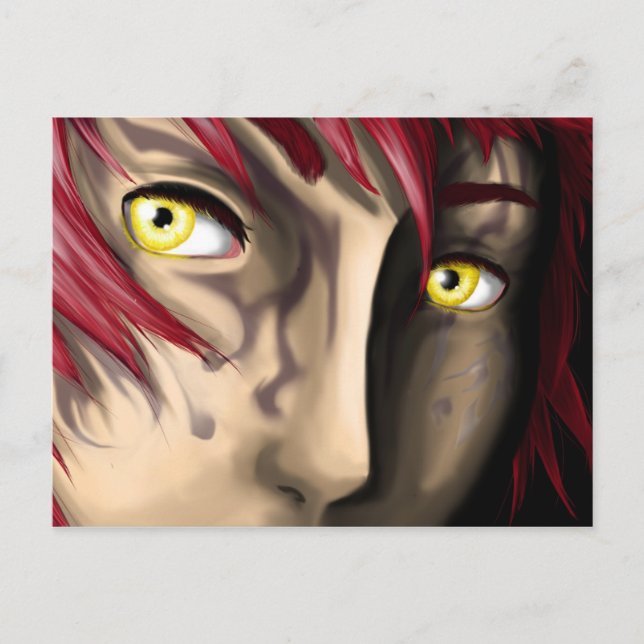 Random Boy im Emo-Modus Postkarte (Vorderseite)