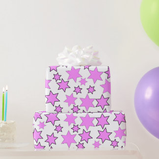 Random Bright Pink Stars Geschenkpapier