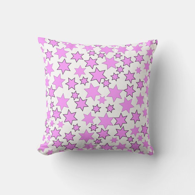 Random Bright Pink Stars Kissen (Vorderseite)