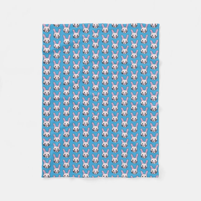 Random Bunny Faces Fleecedecke (Vorderseite)