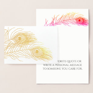 Random Feather Gold Foil Card Folienkarte