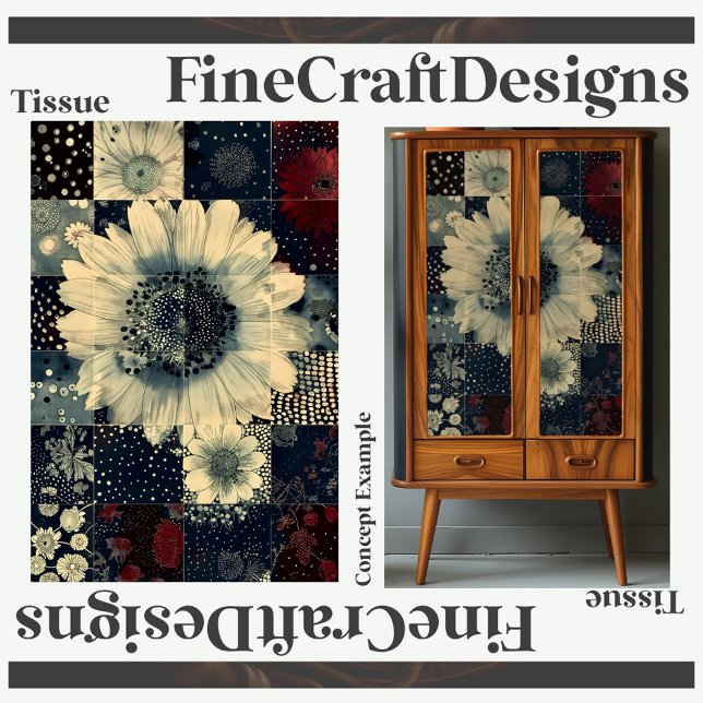 Random Floral Tile Collage Decoupage Verlassen 152 Seidenpapier (Von Creator hochgeladen)