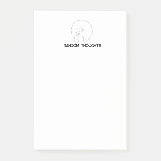 Random Gedanken Afro Post-it Klebezettel (Vorderseite)