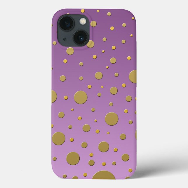 Random Gold Punkte auf Lila Design Case-Mate iPhone Hülle (Rückseite)