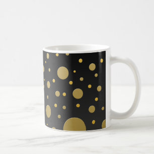 Random Gold Punkte auf schwarz Tasse
