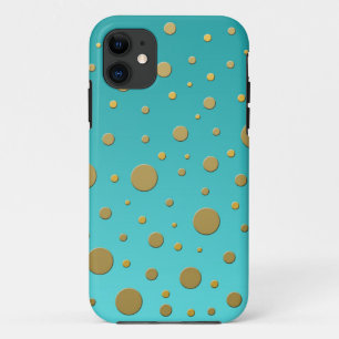 Random Gold Punkte auf Türkis Modernes Muster Case-Mate iPhone Hülle
