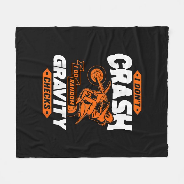 Random Gravity Karos - Motocross & Dirt Bike Fleecedecke (Vorderseite (Horizontal))