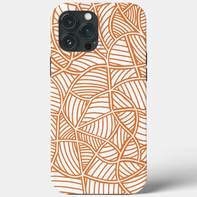Random Leaf Mosaic Dark Orange Case-Mate iPhone Hülle (Rückseite)