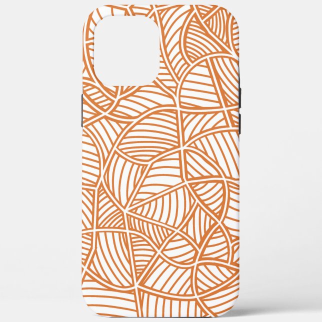 Random Leaf Mosaic Dark Orange Case-Mate iPhone Hülle (Rückseite)