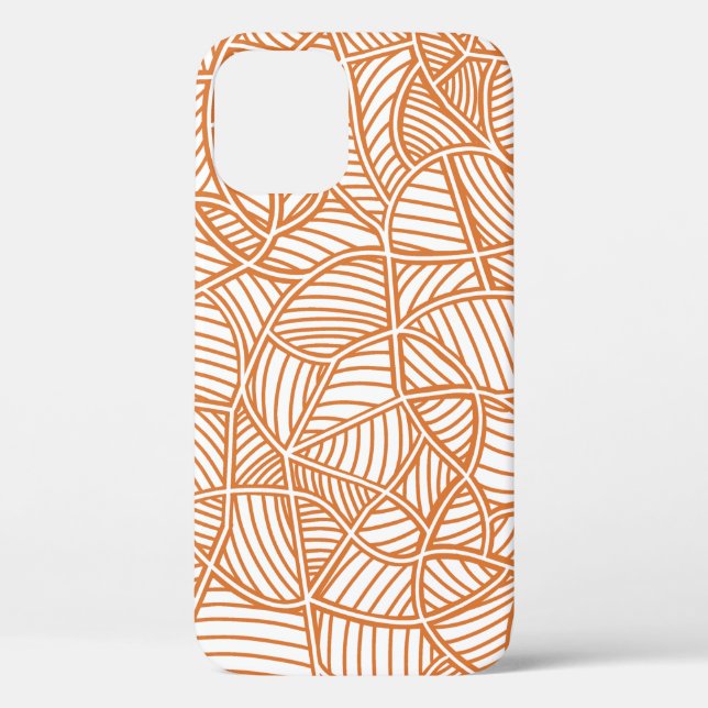 Random Leaf Mosaic Dark Orange Case-Mate iPhone Hülle (Rückseite)
