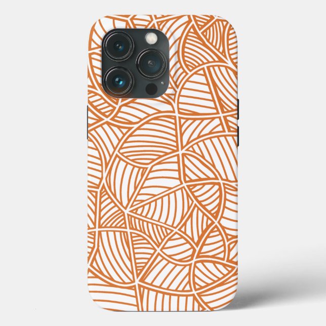 Random Leaf Mosaic Dark Orange Case-Mate iPhone Hülle (Rückseite)