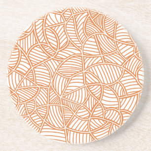 Random Leaf Mosaic Dark Orange Getränkeuntersetzer