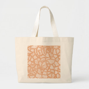 Random Leaf Mosaic Dark Orange Jumbo Stoffbeutel