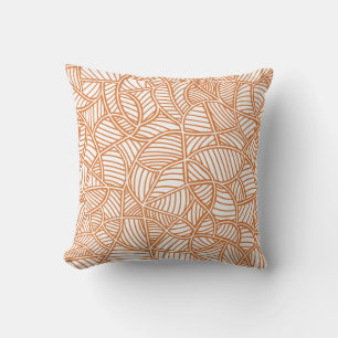 Random Leaf Mosaic Dark Orange Kissen