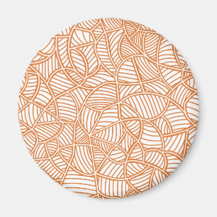 Random Leaf Mosaic Dark Orange Magnet