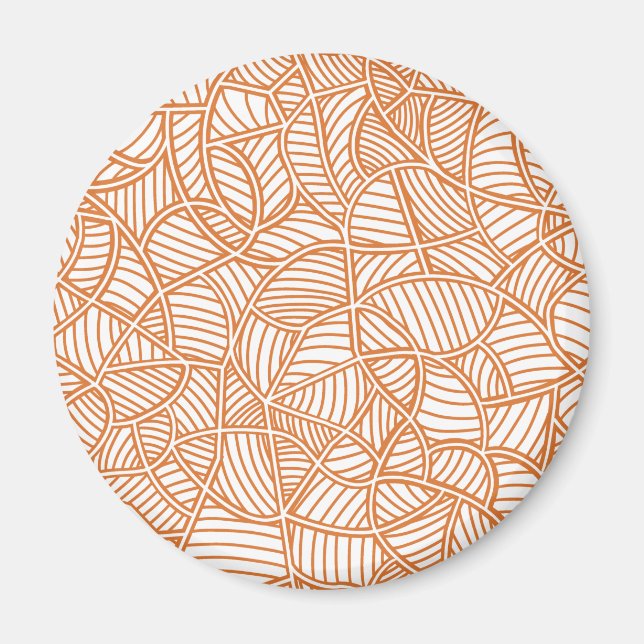 Random Leaf Mosaic Dark Orange Magnet (Vorne)