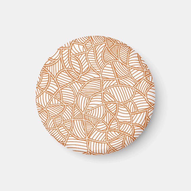 Random Leaf Mosaic Dark Orange Magnet (Vorne)