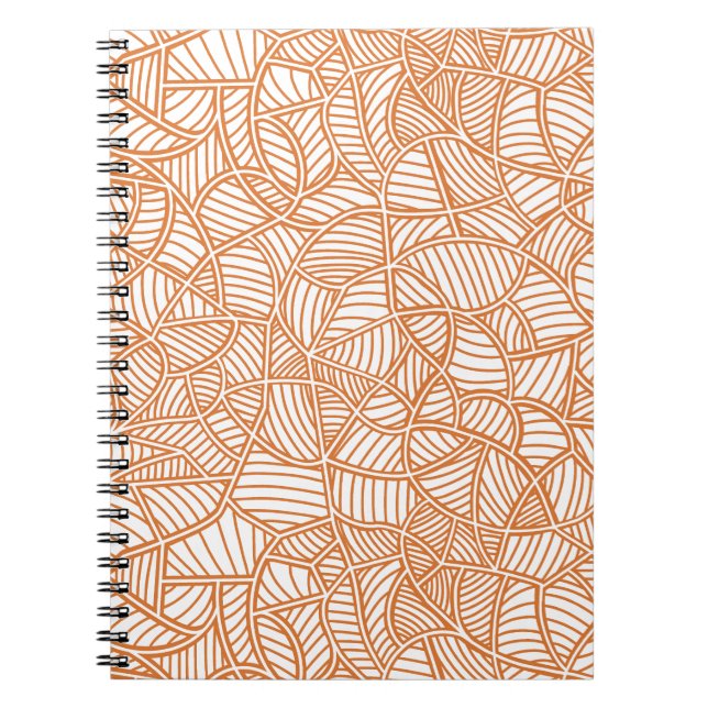 Random Leaf Mosaic Dark Orange Notizblock (Vorderseite)