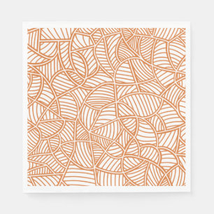 Random Leaf Mosaic Dark Orange Serviette