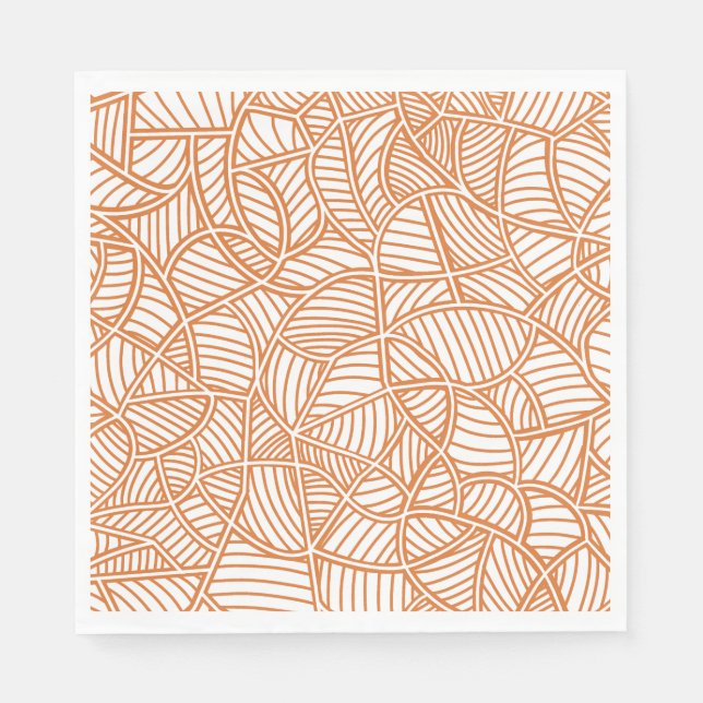 Random Leaf Mosaic Dark Orange Serviette (Vorderseite)