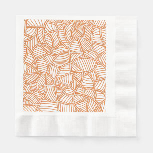 Random Leaf Mosaic Dark Orange Serviette