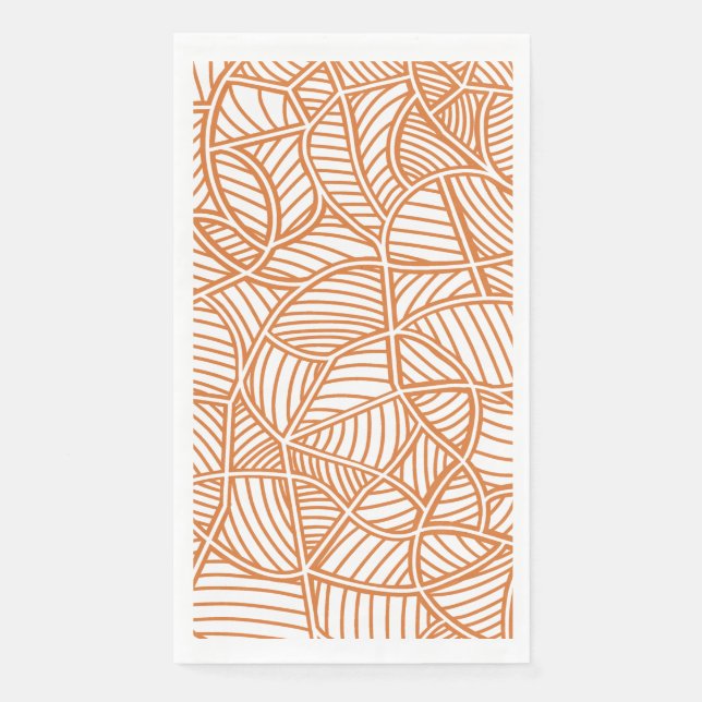 Random Leaf Mosaic Dark Orange Serviette (Vorderseite)