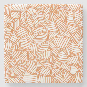 Random Leaf Mosaic Dark Orange Steinuntersetzer