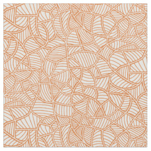 Random Leaf Mosaic Dark Orange Stoff