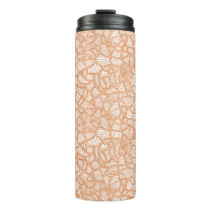 Random Leaf Mosaic Dark Orange Thermosbecher