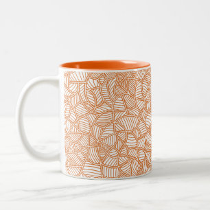 Random Leaf Mosaic Dark Orange Zweifarbige Tasse