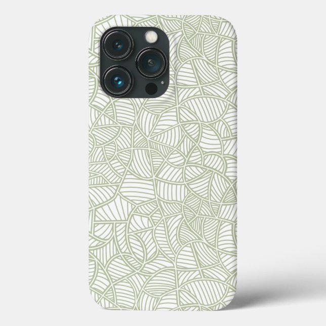 Random Leaf Mosaic Pale Green Case-Mate iPhone Hülle (Rückseite)