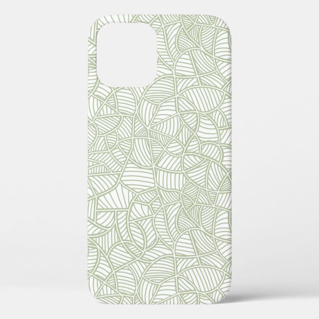 Random Leaf Mosaic Pale Green Case-Mate iPhone Hülle (Rückseite)