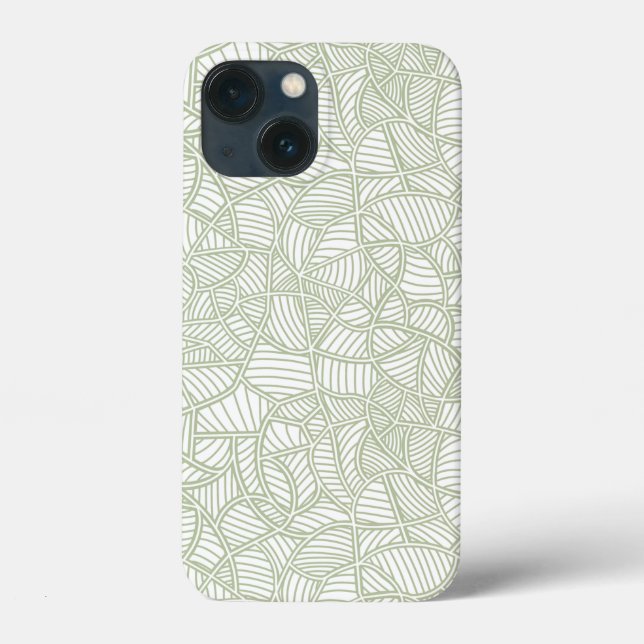 Random Leaf Mosaic Pale Green Case-Mate iPhone Hülle (Rückseite)