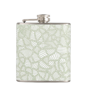 Random Leaf Mosaic Pale Green Flachmann