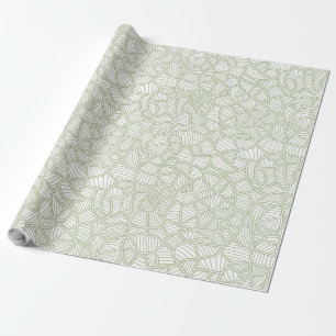 Random Leaf Mosaic Pale Green Geschenkpapier