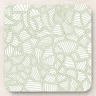 Random Leaf Mosaic Pale Green Getränkeuntersetzer