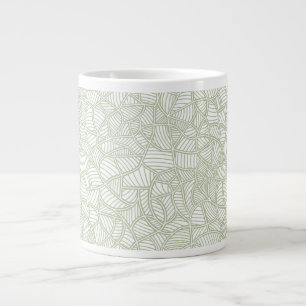 Random Leaf Mosaic Pale Green Jumbo-Tasse