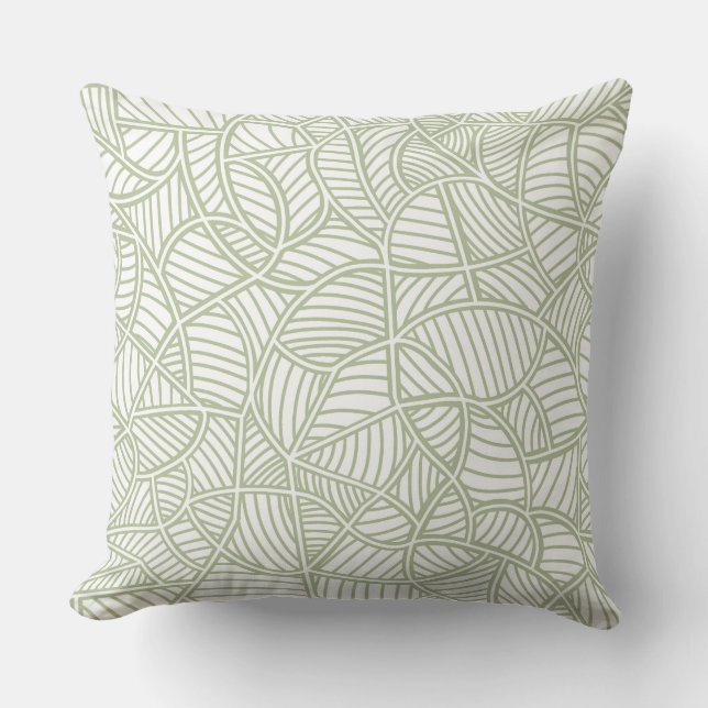 Random Leaf Mosaic Pale Green Kissen (Vorderseite)