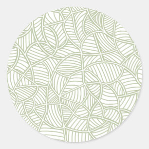 Random Leaf Mosaic Pale Green Runder Aufkleber