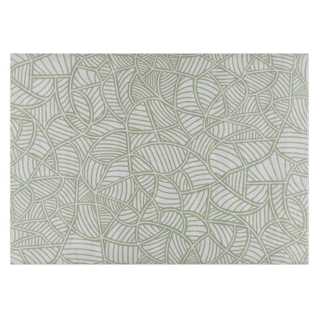 Random Leaf Mosaic Pale Green Schneidebrett (Vorderseite)