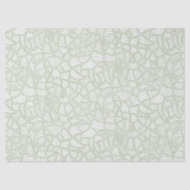 Random Leaf Mosaic Pale Green Seidenpapier (Vorderseite)