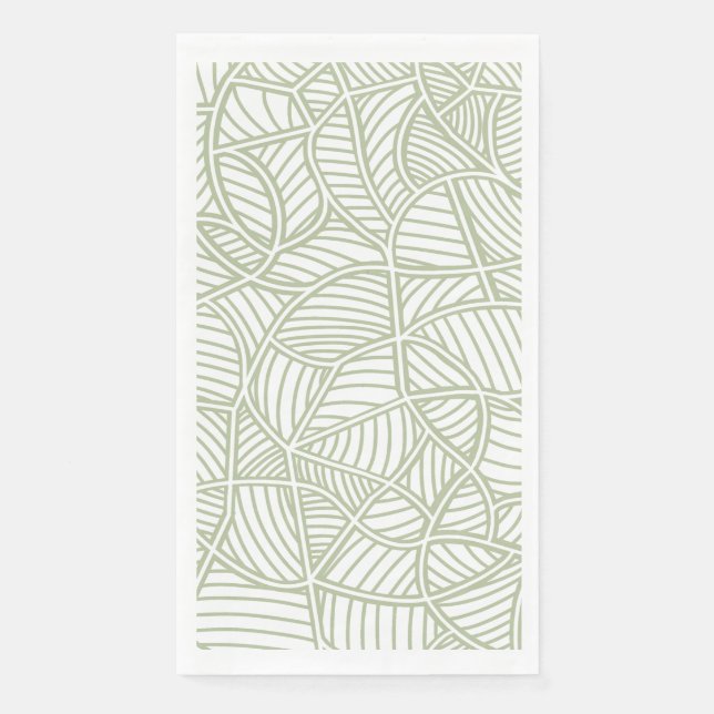 Random Leaf Mosaic Pale Green Serviette (Vorderseite)