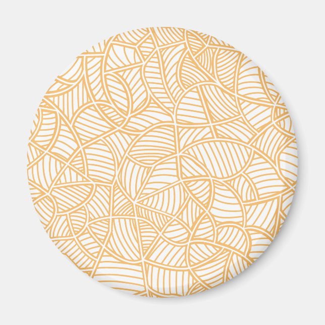 Random Leaf Mosaic Pale Orange Magnet (Vorne)